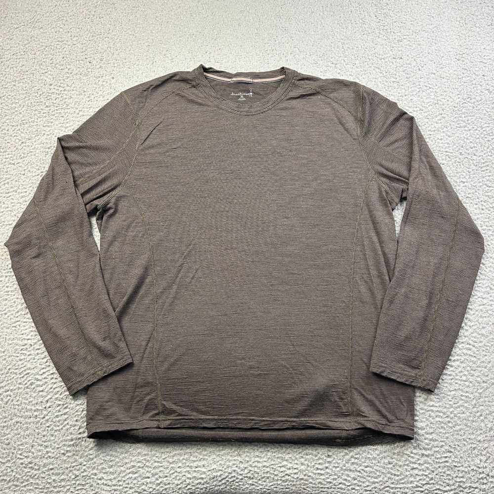 Smartwool Mens Brown Merino 150 Base Layer Crew Neck Long Sleeve XL -small holes